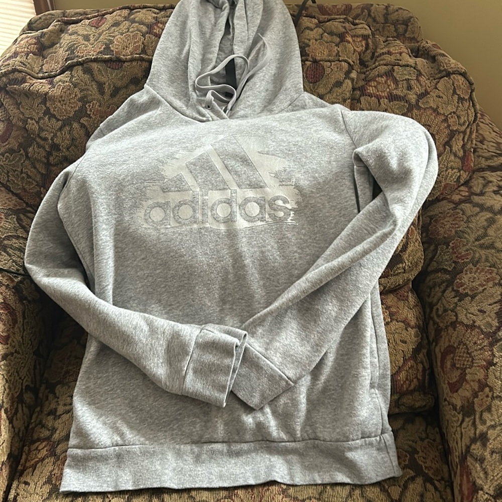 Adidas women's hoodie. gray/silver